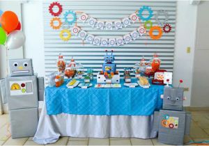 Robot Birthday Decorations Kara 39 S Party Ideas Robot Birthday Party Ideas Supplies