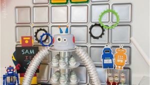 Robot Birthday Party Decorations Kara 39 S Party Ideas Colorful Robot Birthday Party Kara 39 S