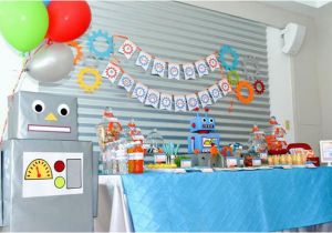 Robot Birthday Party Decorations Kara 39 S Party Ideas Robot Party Via Kara 39 S Party Ideas