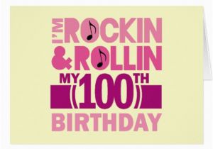 Rock and Roll Birthday Cards Free 100th Birthday Rock and Roll Design Card Zazzle