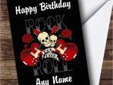 Rock and Roll Birthday Cards Rock N Roll Music Personalised Birthday Greetings Card Ebay