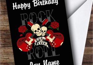 Rock and Roll Birthday Cards Rock N Roll Music Personalised Birthday Greetings Card Ebay