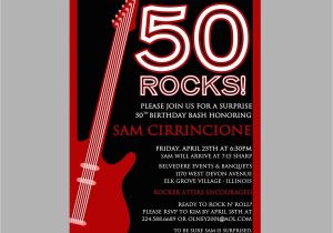 Rock and Roll Birthday Invitations 50th Birthday Rock N 39 Roll Party Invitation