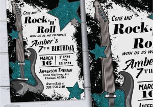 Rock and Roll Birthday Invitations Kids Printable Birthday Invitations Rock N Roll 60th