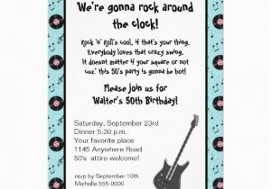 Rock and Roll Birthday Invitations Personalized Rock N Roll Invitations Custominvitations4u Com