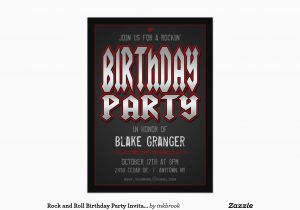 Rock and Roll Birthday Invitations Rock and Roll Birthday Party Invitation