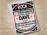 Rock and Roll Birthday Invitations Rock N Roll Adult Concert Birthday Invitation