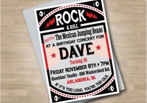 Rock and Roll Birthday Invitations Rock N Roll Adult Concert Birthday Invitation