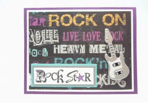 Rock N Roll Birthday Cards Rock 39 N Roll Birthday Card Rock Star Card Guitar Card