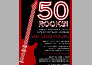 Rock N Roll Birthday Invitations 50th Birthday Rock N 39 Roll Party Invitation