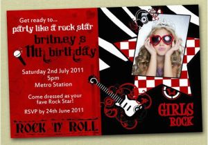 Rock N Roll Birthday Invitations Rock and Roll Birthday Invitations You Print