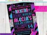 Rock N Roll Birthday Invitations Rock N Roll Birthday Party Rock Star Party Girl