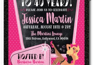 Rockabilly Birthday Invitations Pin Up Girl Rockabilly 40th Birthday Party Invitations Di