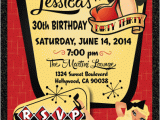 Rockabilly Birthday Invitations Pin Up Girl Rockabilly Birthday Invitation Di 430