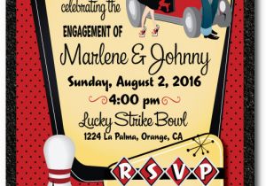 Rockabilly Birthday Invitations Rockabilly 1950 39 S Retro Bowling Engagement Party