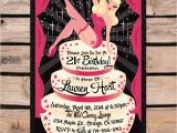 Rockabilly Birthday Invitations Rockabilly Pinup Girl 21st Birthday Invitation Pinup Girl