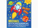 Rocket Ship Birthday Invitations Blast Off Space Rocket Ship Birthday Invitation Zazzle