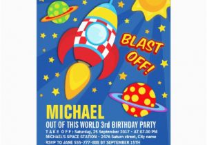 Rocket Ship Birthday Invitations Blast Off Space Rocket Ship Birthday Invitation Zazzle