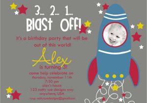 Rocket Ship Birthday Invitations Custom Rocket Ship Birthday Party Invitation by