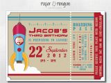 Rocket Ship Birthday Invitations Items Similar to Personalized Kid 39 S Space Rocket Ship