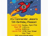 Rocket Ship Birthday Invitations Rocket Ship 5th Birthday Custom Invitations Zazzle