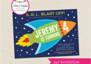 Rocket Ship Birthday Invitations Rocket Ship Birthday Invitation Outerspace Invitation