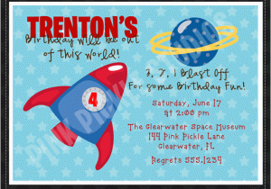 Rocket Ship Birthday Invitations Rocket Ship Personalized Party Invitation