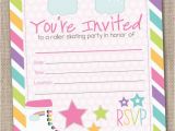 Roller Skating Birthday Party Invitations Template Free Roller Skate Party Invitation Free Printable