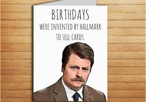 Ron Swanson Birthday Memes Ron Swanson Birthday Card Printable Funny Greeting Card Parks