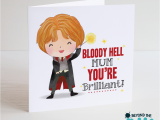 Ron Weasley Birthday Card Harry Potter Card Bloody Hell Mum You Re Brilliant