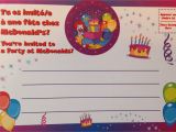 Ronald Mcdonald Birthday Invitations Mcdonalds Birthday Party Invitations Oxsvitation Com