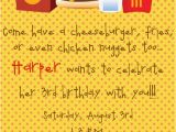 Ronald Mcdonald Birthday Invitations Printed Mcdonalds Inspired Fast Food Birthday by