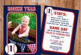 Rookie Of the Year 1st Birthday Invitations Printable Baseball Card Stats Birthday Photo Invitation