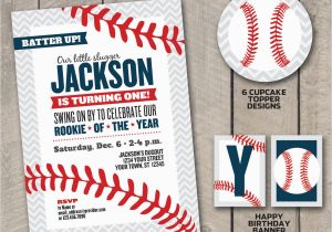 Rookie Of the Year Birthday Invitations Diy Printable Baseball Rookie Of the Year by Ekjdesignstudio