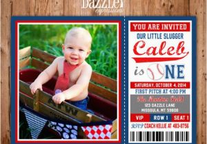 Rookie Of the Year Birthday Invitations Printable Baseball Ticket Birthday Photo Invitation Boy