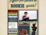 Rookie Of the Year Birthday Invitations Rookie Year Baseball Birthday Invitation by Fourleafprints
