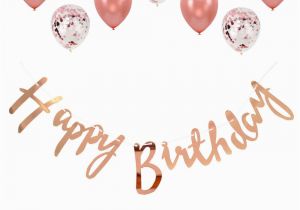 Rose Gold Happy Birthday Banner Printable Lincaier Glitter Paper Happy Birthday Banner Baby Boy Girl