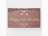 Rose Gold Happy Birthday Banner Uk Any Age Birthday Rose Gold Diamond Bow Glitter Banner