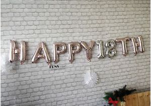 Rose Gold Happy Birthday Banner Uk Happy 18 Th Birthday Banner Garland Rose Gold Silver