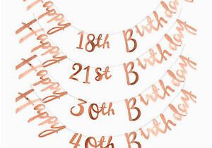 Rose Gold Happy Birthday Banner Uk Polka Dot Sky Happy Birthday Bunting Rose Gold Banner 18