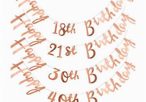 Rose Gold Happy Birthday Banner Uk Polka Dot Sky Happy Birthday Bunting Rose Gold Banner 18