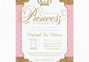Royal Birthday Invitation Card Little Princess Royal Pink and Gold Birthday Invitation