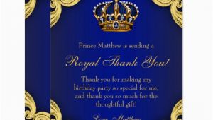 Royal Birthday Invitation Card Prince Birthday Party Thank You Cards Zazzle Com