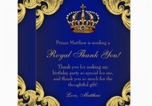 Royal Birthday Invitation Card Prince Birthday Party Thank You Cards Zazzle Com