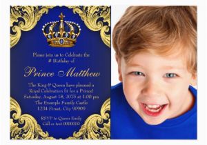 Royal Birthday Invitation Card Royal Blue Gold Prince Birthday Party Invitations Zazzle