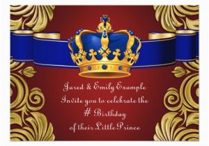 Royal Birthday Invitation Card Royal Crown Prince Birthday Party Card Zazzle Ca