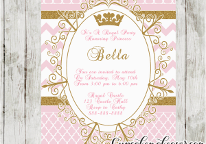 Royal Birthday Invitation Card Royal Princess Party Invitation Pink Personalized