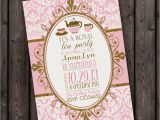 Royal Birthday Party Invitation Wording Customized Wording Tea Party Invitation Royal Tea Party