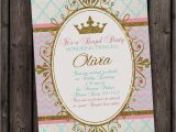 Royal Birthday Party Invitation Wording Princess Invitation Royal Party Gold Elegant with Free