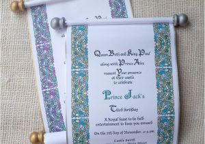 Royal Birthday Party Invitation Wording Royal Birthday Invitation Scroll for Prince or Princess